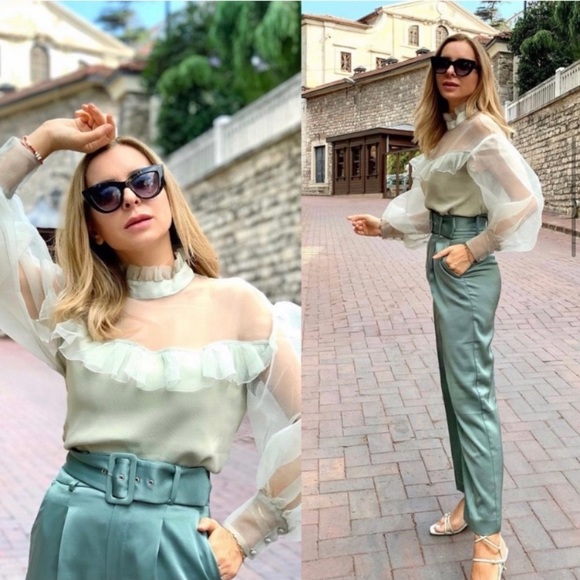 Zara Organza Knit top - Picture 9 of 13